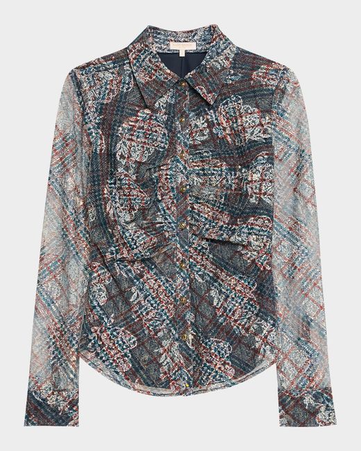 Ramy Brook Women's Multicolor Plaid Hamilton Button-Front Blouse