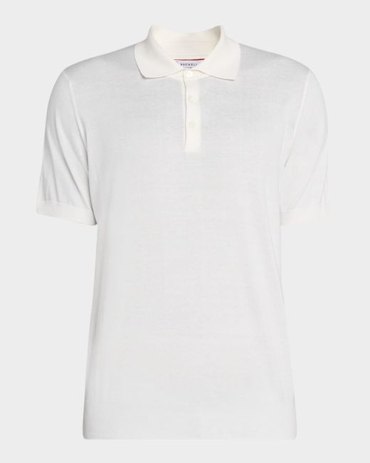 Brunello Cucinelli Men's  Cotton Knit Polo Shirt