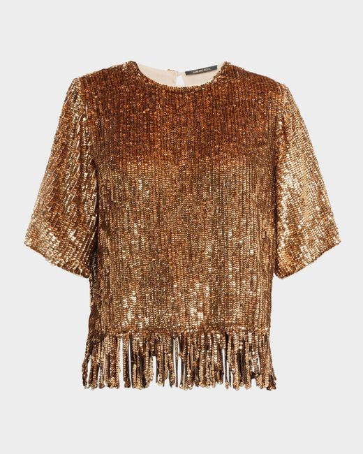 Kobi Halperin Yona Fringed Sequin Blouse Da Women Di Colore Nero