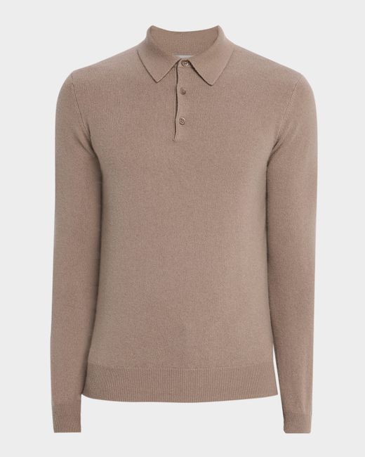 Neiman Marcus Long-Sleeve Polo Sweater Da Men