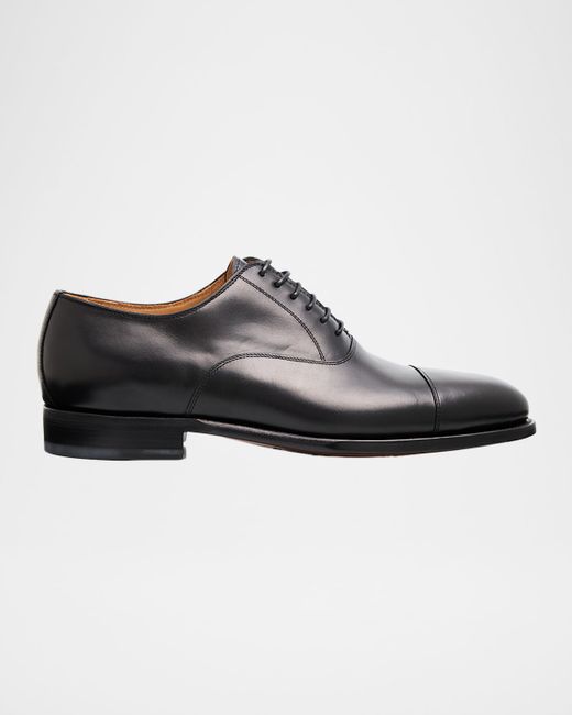 Kiton Men's Black Cap-Toe Oxford Shoes