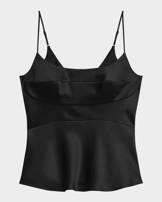 Theory Women's Black Satin Curve Cami