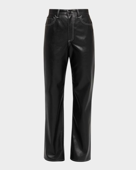 Rag & Bone Women's Black Shea Straight Faux-Leather Pants