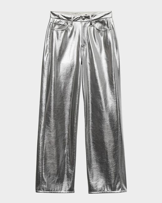 Rag & Bone Women's Silver Logan Metallic Faux-Leather Jeans