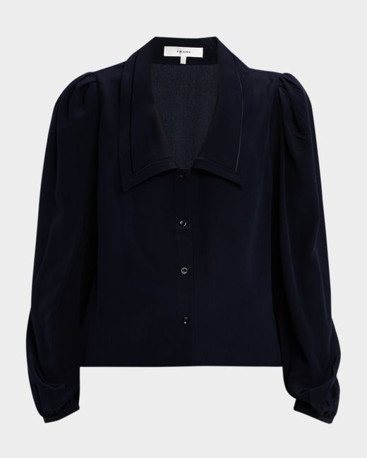 Frame Women's Dark Blue The Long-Sleeve Sailor Blouse