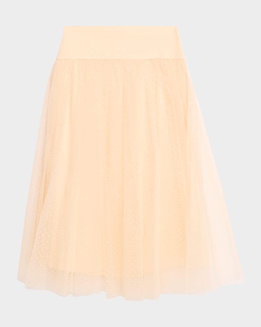 Zimmermann Tulle Dot Midi Skirt Da Women Di Colore Beige