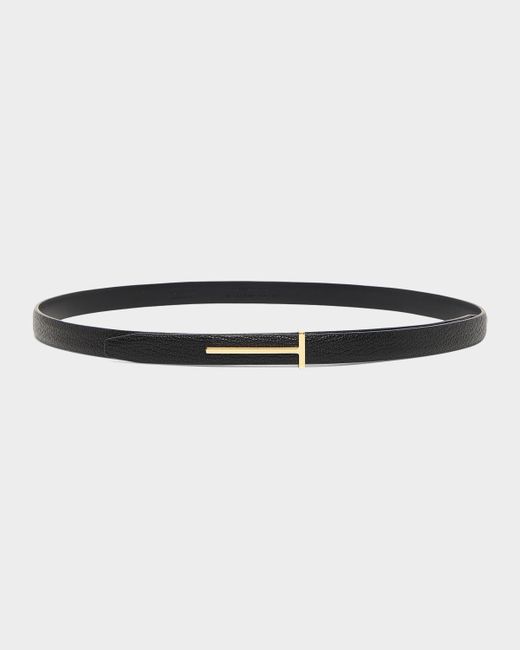 Tom Ford Women's Black Supple Grain Leather Belt