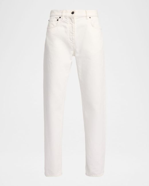 The Row Burty Straight-Leg Jeans Da Women Di Colore Bianco