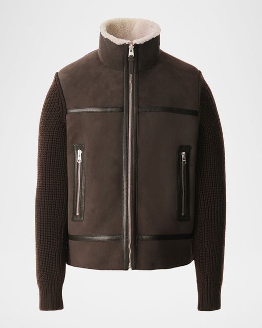 Mackage Mixed-Media Shearling Jacket Da Men