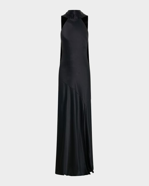 Nicholas  Black Isa Draped Halter Gown