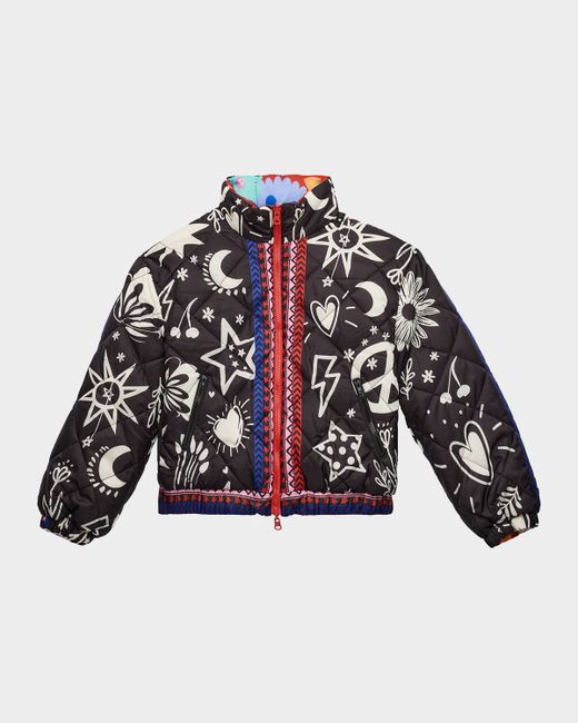 Hannah Banana Girls Reversible Puffer Jacket 4-14  Di Colore Nero