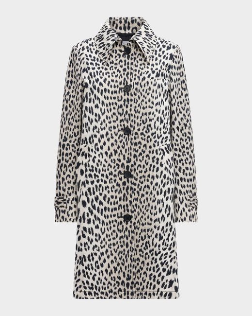 Callas Milano Women's Beige Alaine Animal-Print Car Coat