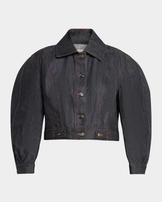 Givenchy Women's Blue Reversed Raw Denim Cocoon Jacket