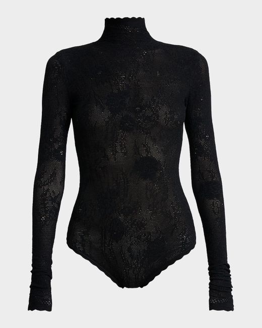 Givenchy Women's Black High Neck Long Sleeve Bodysuit