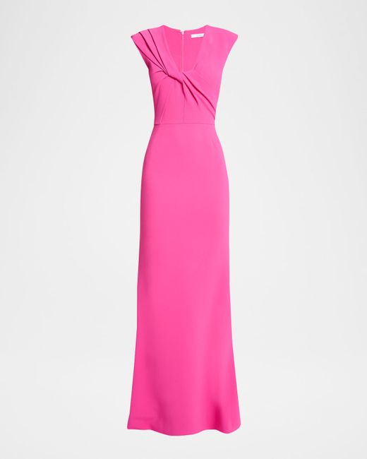 Givenchy Draped Scoop-Neck Sleeveless Maxi Dress Da Women Di Colore Rosa