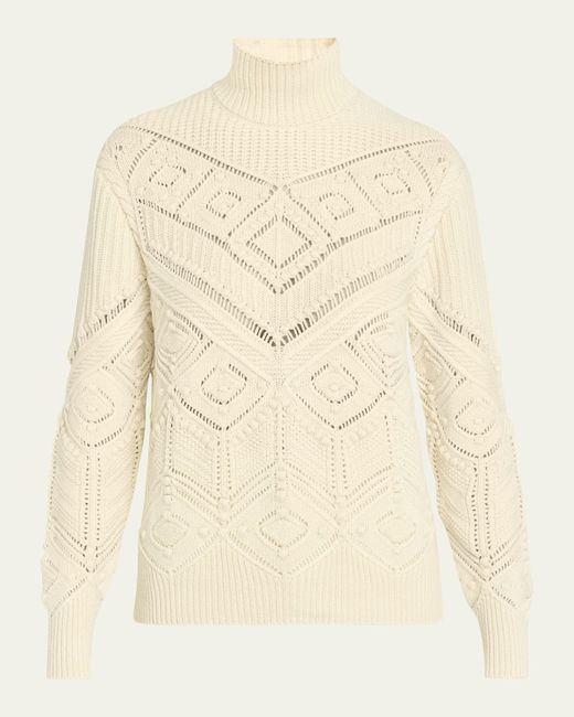 Loro Piana Women's White La Plagne Mock-Neck Sweater