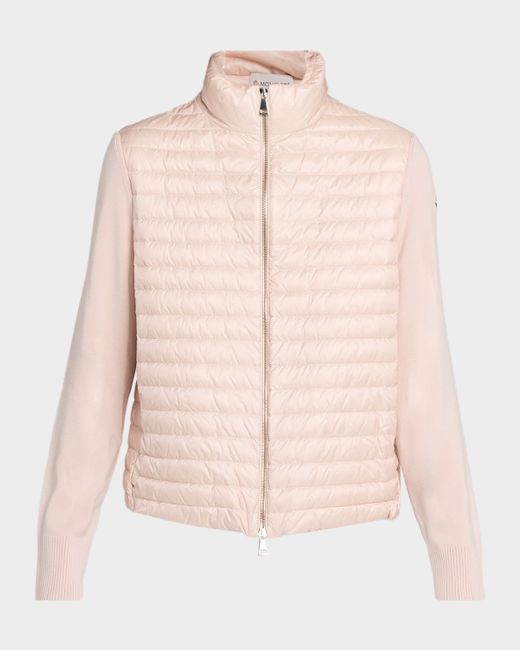 Moncler Women's Pink Padded Cardigan