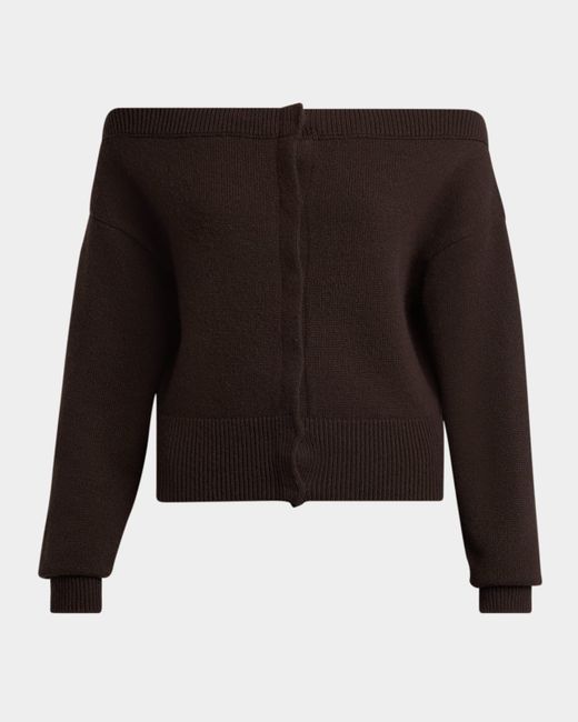 Tom Ford Off-The-Shoulder Cardigan Da Women Di Colore Marrone