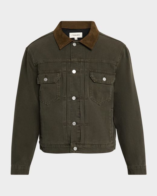Frame Canvas Trucker Jacket Da Men