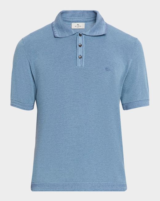 Etro Men's Multicolor Aposs Knitted Polo Short-Sleeve