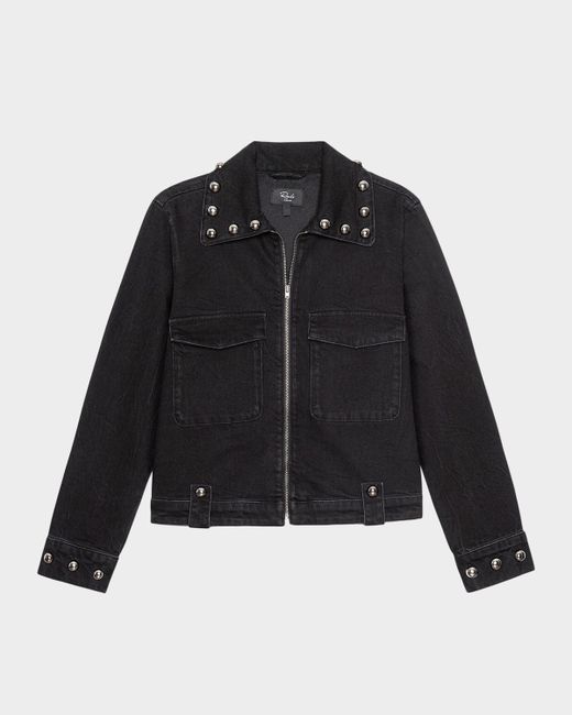 Rails Roxbury Studded Denim Jacket Da Women Di Colore Nero