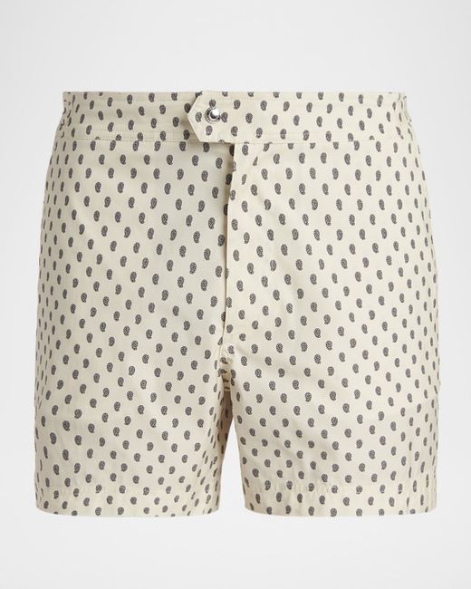 Tom Ford Aposs Paisley-Print Swim Shorts Da Men Di Colore Bianco