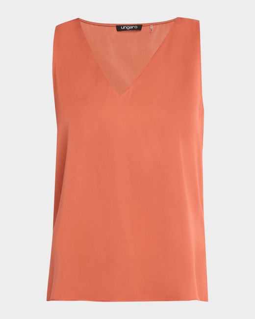 Ungaro Women's Pink Aliza Sleeveless Satin Blouse