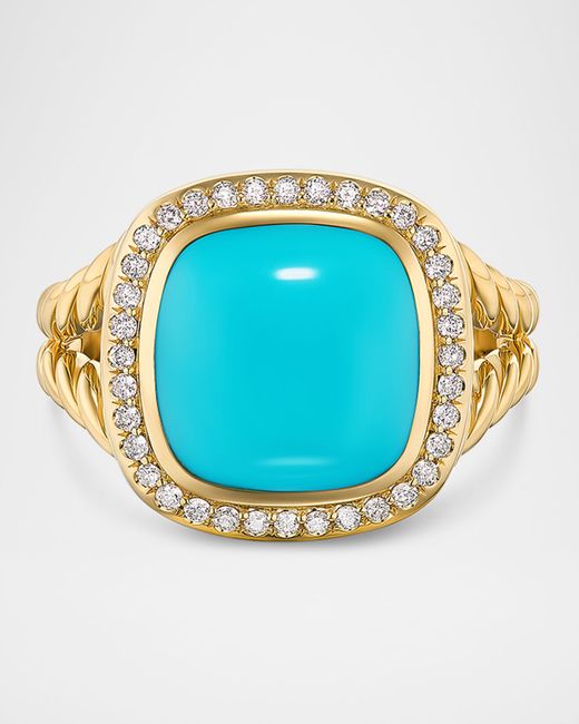 David Yurman Albion Ring With Gemstones And Diamonds 18k Gold 15mm Da Women Di Colore Blu