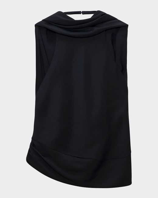 Simkhai Women's Black Samira Satin Cape Top