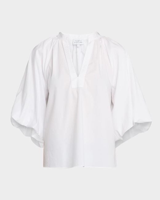 Tanya Taylor Marine Balloon-Sleeve Blouse Da Women