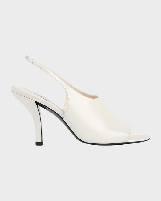 Totême Women's White Contour Naplack Slingback Pumps