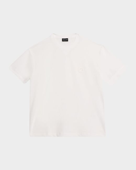 Giorgio Armani Men's  Aposs Mesh Rich-Stitch Crewneck T-Shirt