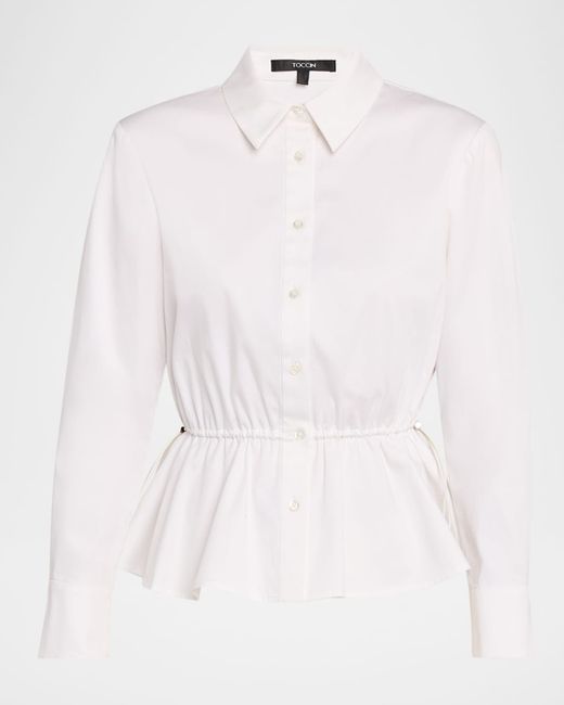 Toccin Women's  Ingrid Peplum Button-Front Shirt