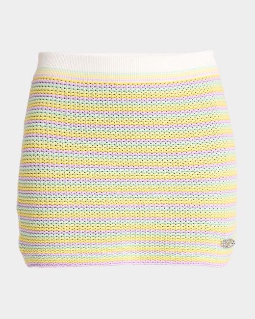 Casablanca Women's Multicolor Bourgeois Striped Crochet Knit Mini Skirt