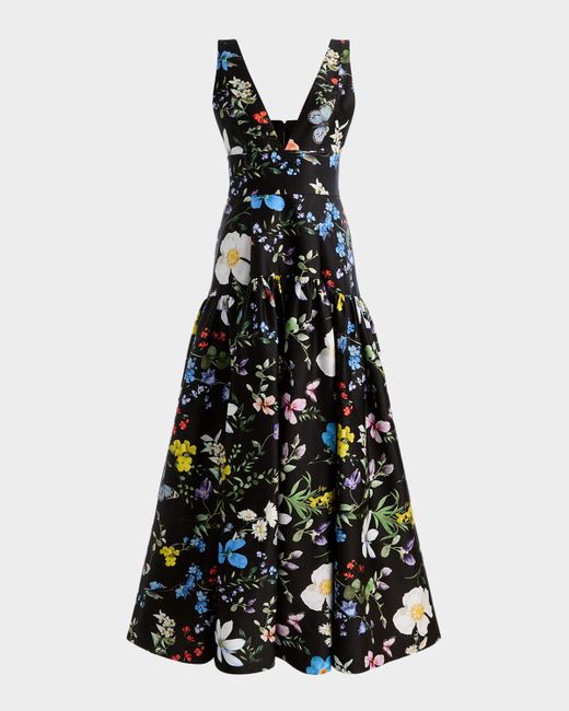 Alice + Olivia Women's Purple Lila Structured Maxi Dress