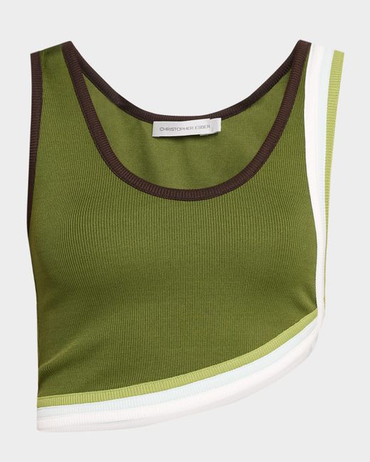 Christopher Esber Women's  Verner Asymmetric Crop Tank Top