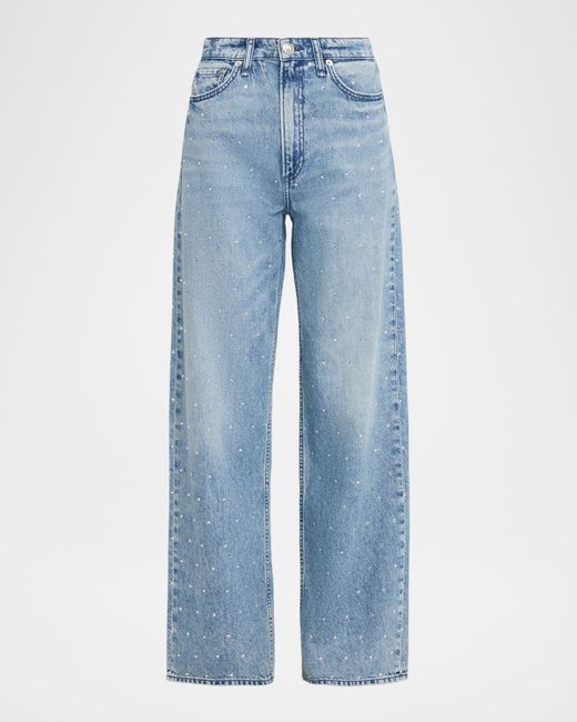 Rag & Bone Featherweight Logan Embellished Mid-Rise Wide Jeans Da Women