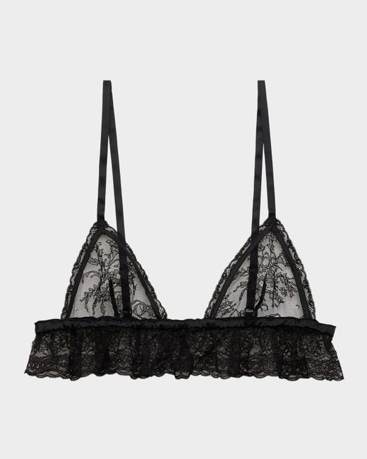 Dolce & Gabbana Women's Black Scalloped Lace Soft Cup Bra