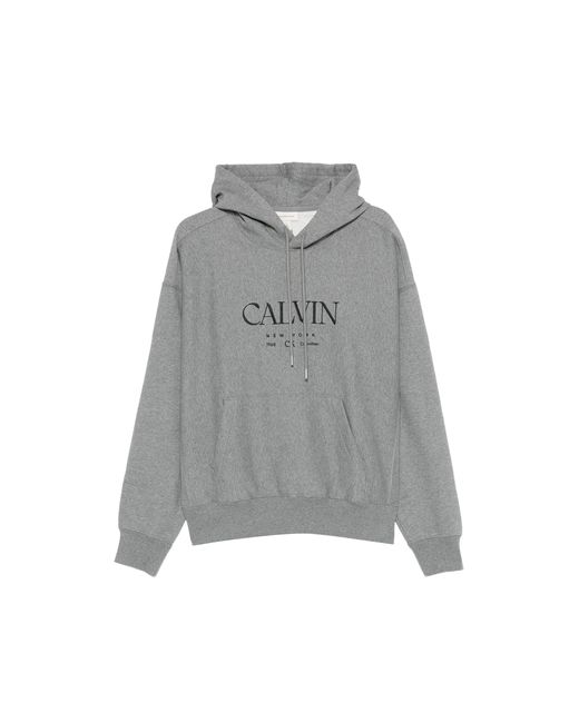 Calvin Klein Logo-Detail Hoodie Da Men Di Colore Grigio