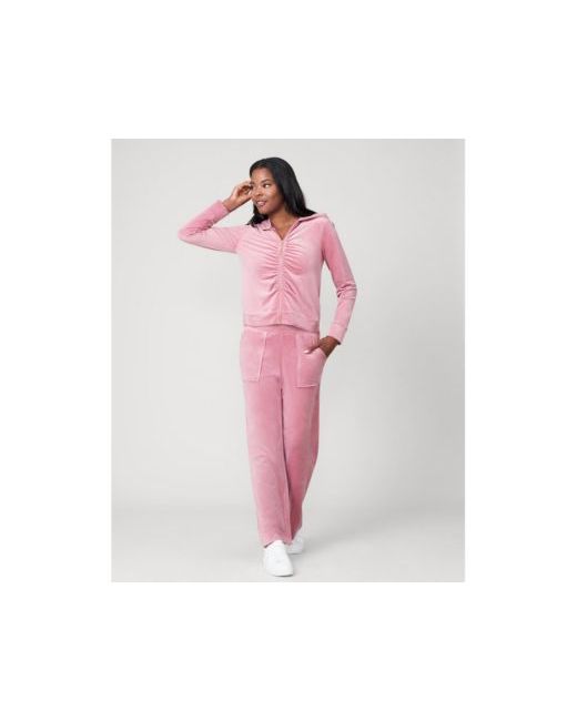 Cable & Gauge Ruched Zip-Up Velour Set Da Women Di Colore Rosa