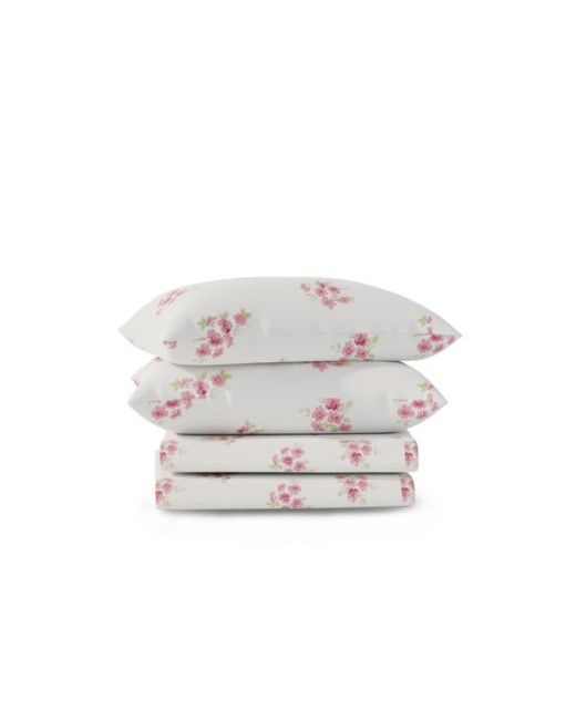 Color Sense  Floral Brushed Cool Crisp Percale Printed 3-Pc. Sheet Set