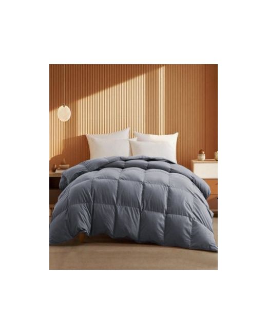 Unikome Warm And Cozy 360 Thread Count All Season Down Feather Fiber Comforter  Di Colore Grigio