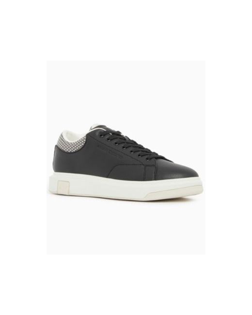 Armani Exchange  Black Mens Venice Lace-Up Sneakers Off White