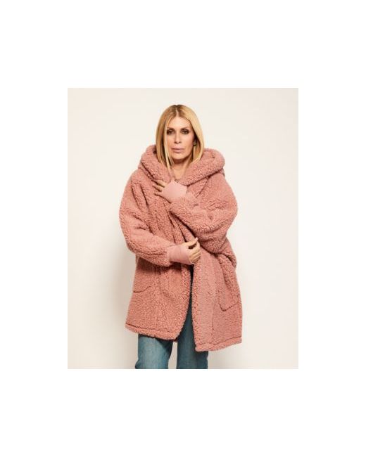 By Jill Martin Women's Pink Hooded Sherpa Button Front Lounger Jacket
