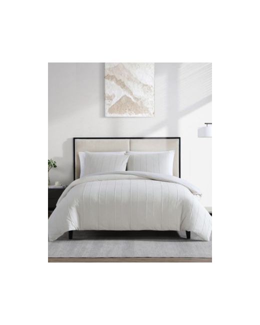 Vera Wang Woven Tucks Jacquard 3-Pc. Duvet Cover Set