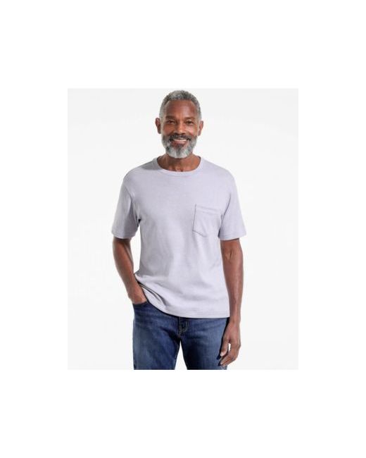 Lands' End Short Sleeve Cotton Supima Tee With Pocket Da Men Di Colore Viola