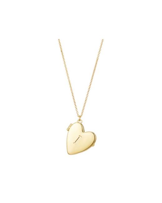 Adornia Women's Golden Gold Initial Heart Locket Necklace
