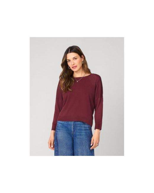 Cable & Gauge Button Back Rib Knit Sweater Da Women