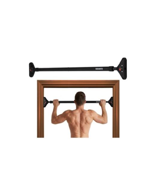 Squatz  Black Adjustable Doorway Pull-Up Bar With Anti-Slip Grip And Locking Mechanism