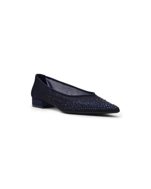 Ak Anne Klein Women's Dark Blue Carisle-C Embellished Pointed Toe Flats